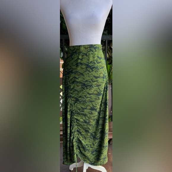 Elaine Kim camo silk drawstring maxi skirt - Picture 3 of 7